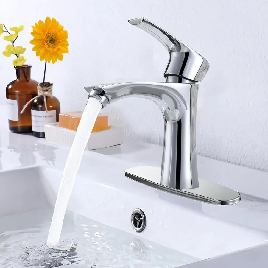

Bathroom Basin Mixer for hot and Cold Water with Silent Antidrip Single Lever Sink Faucet for Bathroom washbasin kitchenette Ty