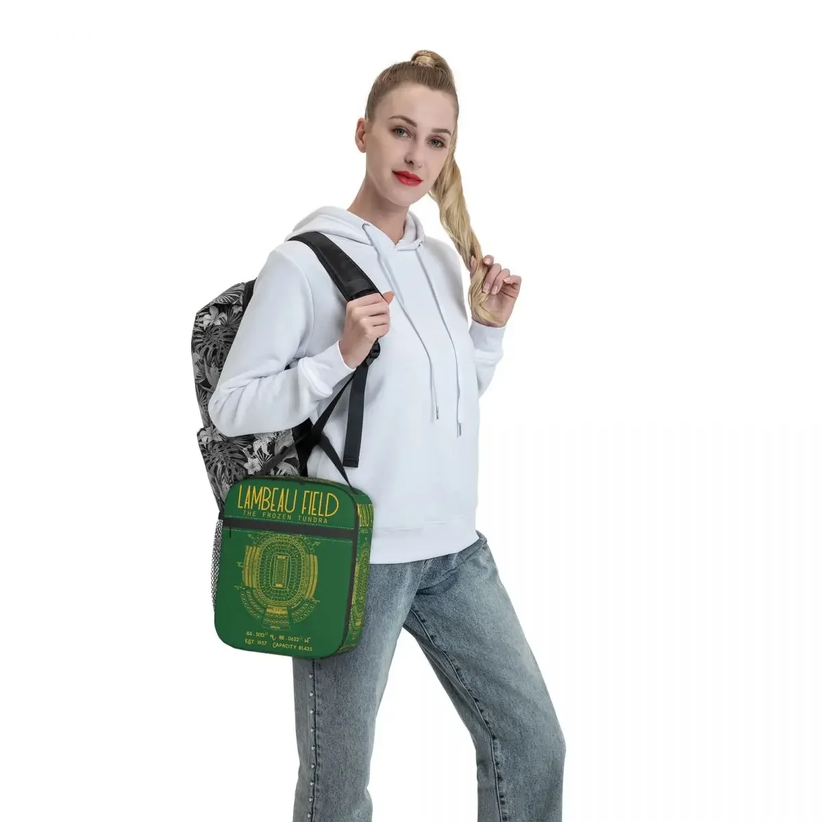 Green Bay Packers Lambeau Field Stadium Insulated Lunch Bag for Kids School Cooler Thermal Food Box Tote Lunch Boxes Container