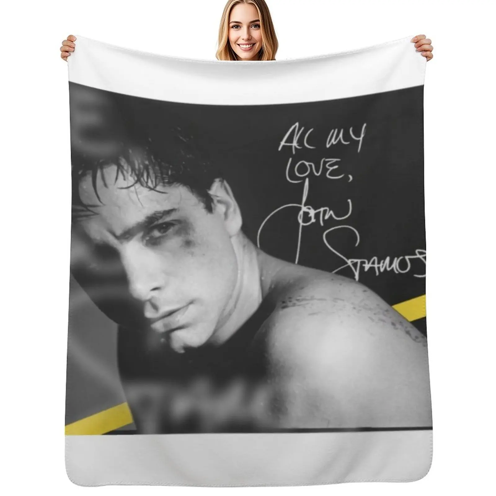 John Stamos Throw Blanket Compact Warm Blanket for Car Road Trip