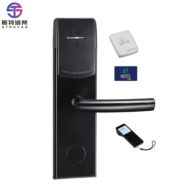 

Система электронных замков для отелей с считывателем интеллектуальных ключ-карт, из нержавеющей стали, с RFID-картами, безключевая система безопасности, умные дверные замки для отелей