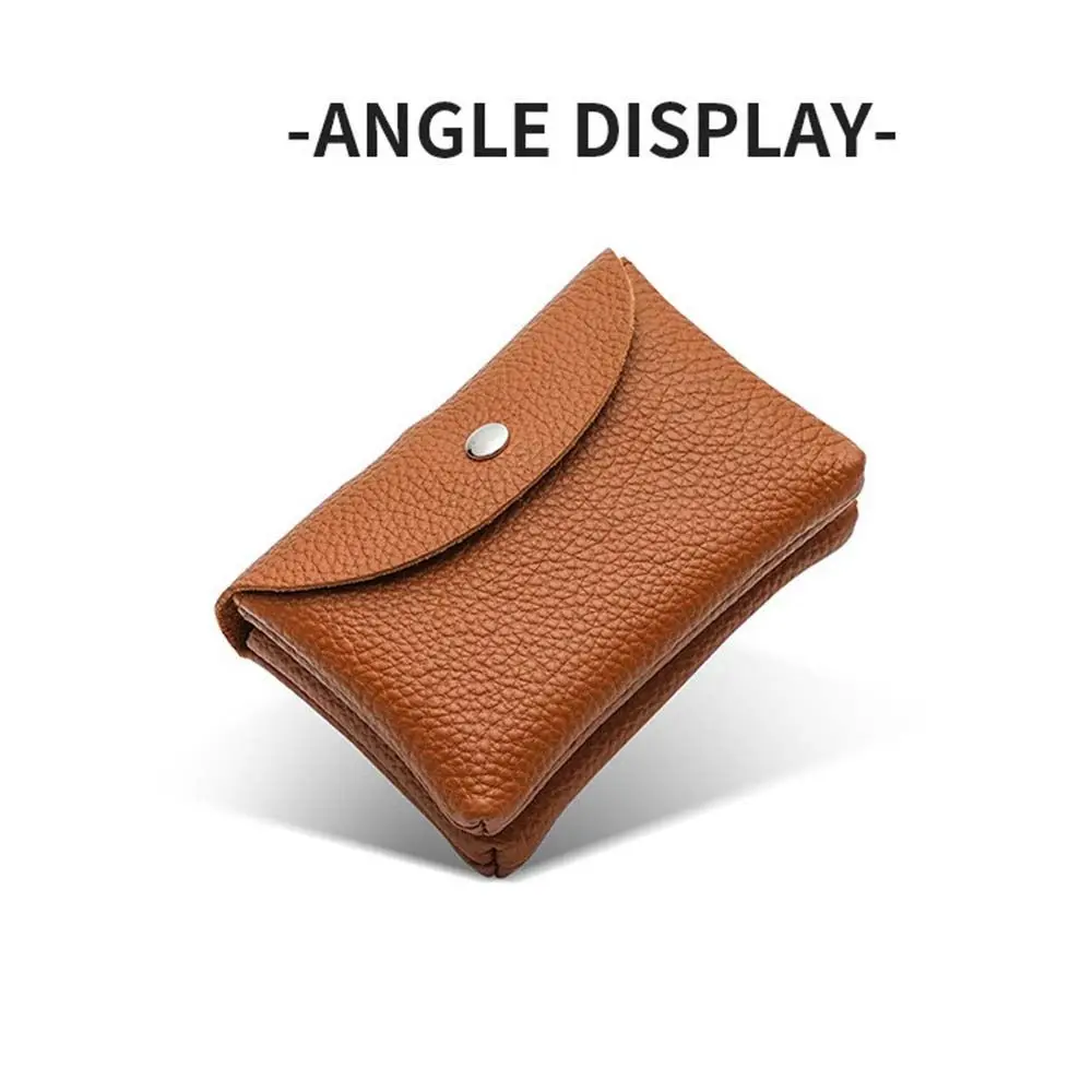 Dompet Koin Lapis Tunggal/Ganda Modis Tas Kartu Kulit Asli Multifungsi Dompet Kecil Pendek