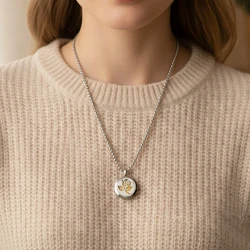Stainless Steel Hollow 2.2cm Round Tree Air Freshener Perfume Oil Diffuser Locket Charm Jewelry Pendant Necklace For Women Men