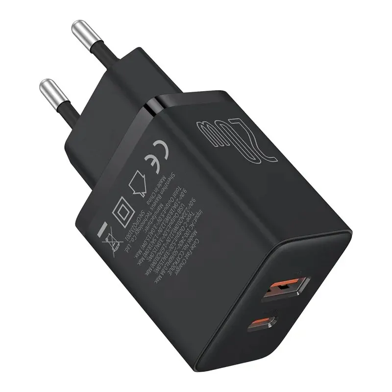 Baseus 20W PD Charger Quick Charge QC4.0 QC3.0 USB Type C Charger for iPhone 15 14 13 12 11 Xiaomi Phone Charger Fast Charger