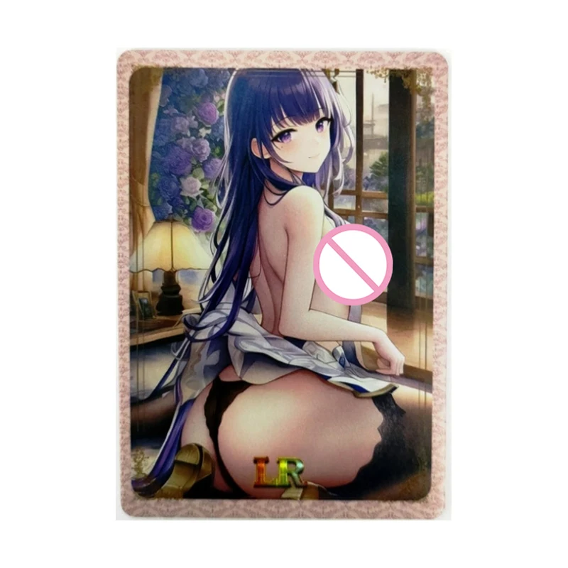 Anime Goddess Story Rare LR Refractive Flash Cards Yelan Eula Yae Miko Keqing Toys for boys Collectible Cards Birthday Gifts