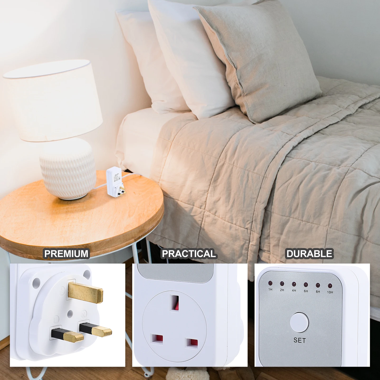 

Outlet Countdown Socket Programmable Plug Auto Shut Off 1-10Hrs Adjustable For Ac Fan Rice Cooker Countdown Timer Outlet Plug-In