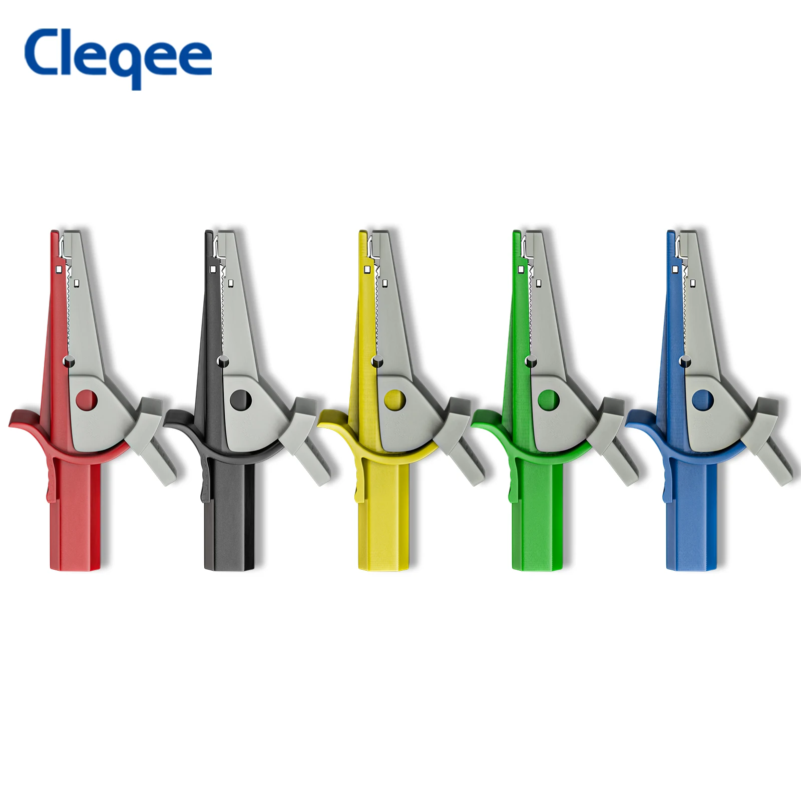 Cleqee P60041 Heavy Duty Alligator Clips Insulated Safe Crocodile Clips with 4mm Banana Female Socket for Electrical Testing