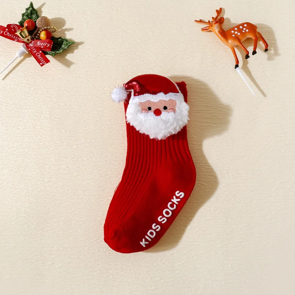 

Cute Soft Christmas Baby Socks Cotton Thicken Newborn Floor Socks Santa Claus Anti Slip New Year Toddler Socks Autumn