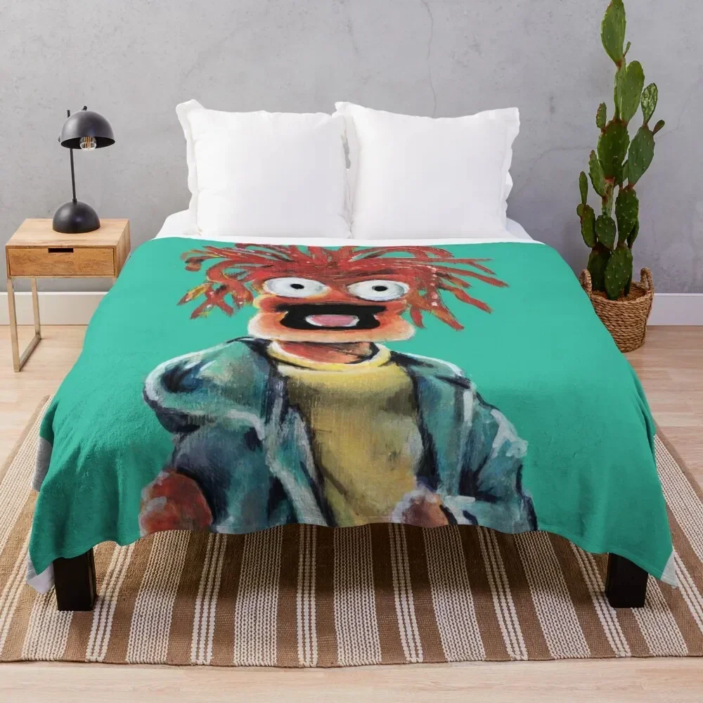 Pepe The King Prawn Fan Art Throw Blanket Hair Baby Furry Decorative Sofa Blankets