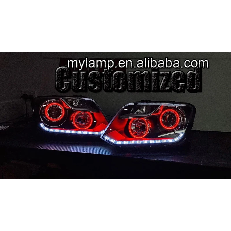 For Volkswagen Amarok 2010-2022 Headlights With Switchback White/ Amber DRL & Multicoloured Halos
