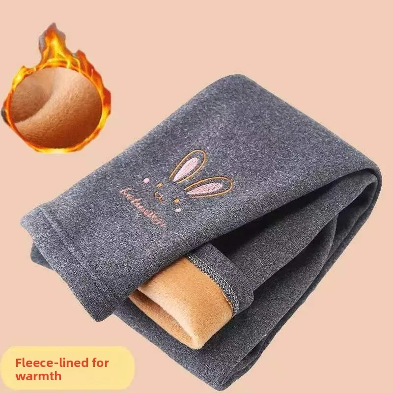 Kinder-Leggings mit Cartoon-Kaninchen-Motiv, Kaschmir-ähnliche Leggings, Winterhosen für Babymädchen, Weiche Herbstkleidung für Kinder – Detail 7