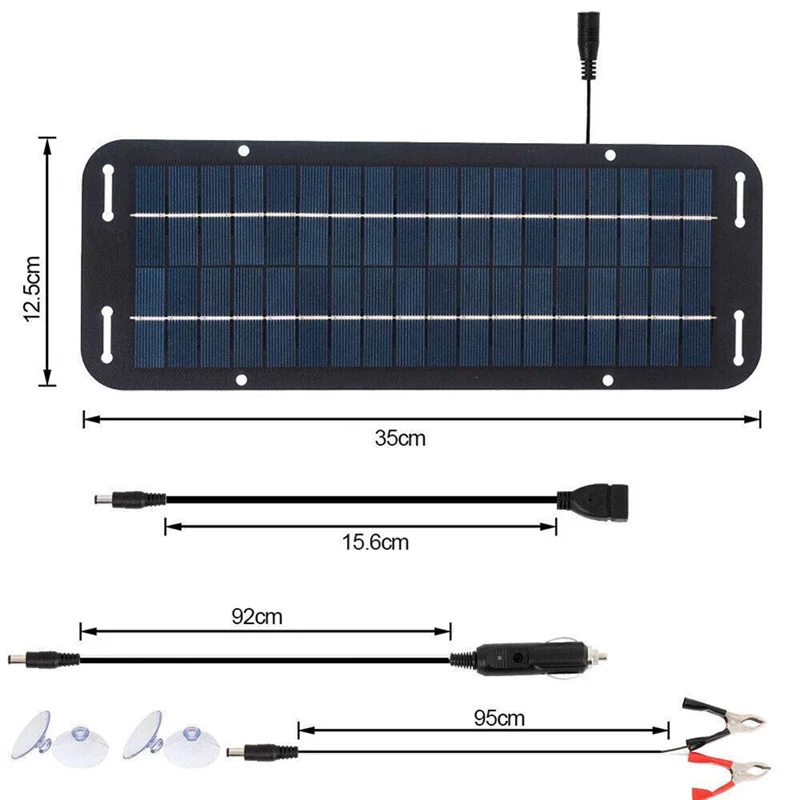 12V 30W Portable Solar Panel Car Boat Power Solar Panel Battery Charger Maintainer for Car Motorcycle Tractor Boat RV