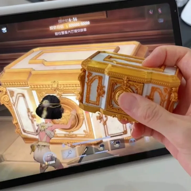 Identityed V Gold Chest 3D, Printed Ornament Desktop Statue Game, Cosplay Prop Model Collection Display, Figure Gift For Fans