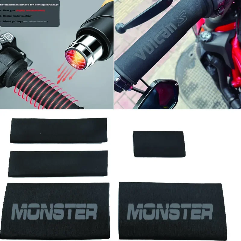 Motorcycle Nonslip Rubber Handlebar Heat Shrinkable Grip Cover FIT FOR  MONSTER 695 696 795 796 797 821 1200 1200S 1100/S EVO