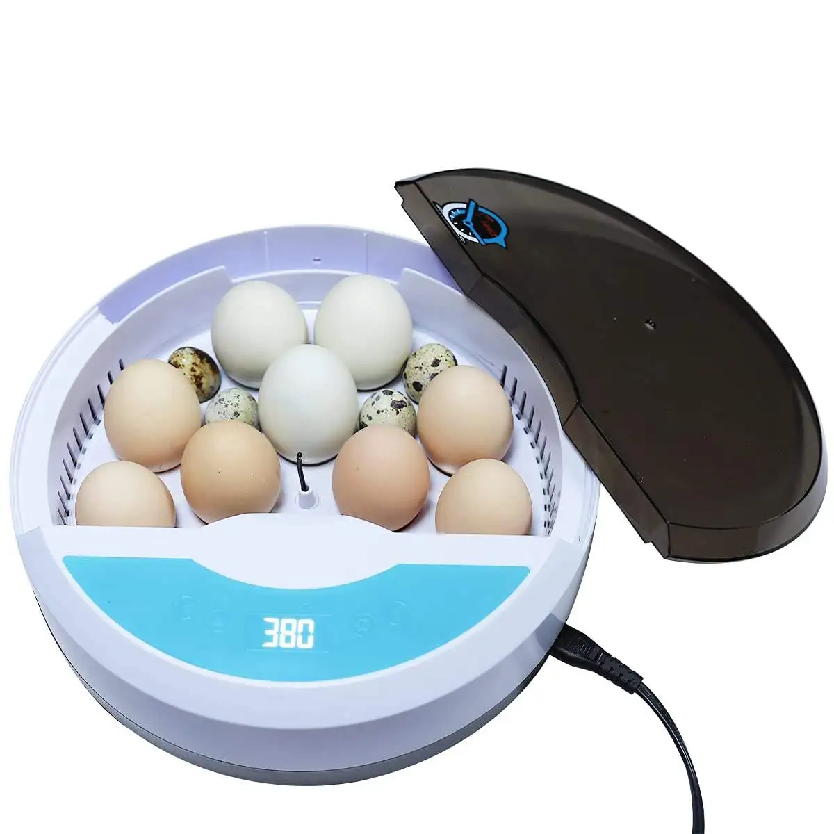 

Mini Fully Automatic Egg Incubator 9 Home Use Incubator Digital Display LED Candler Temperature Control Chicken Duck Goose Quail