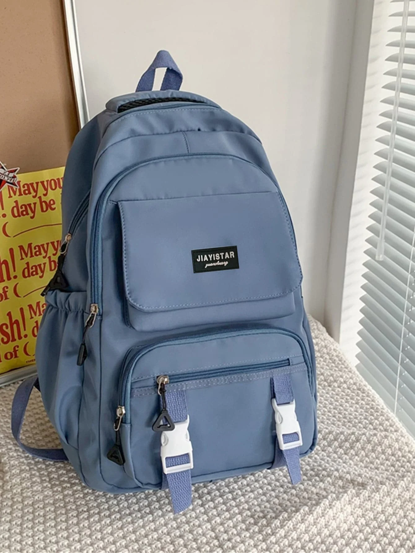 Waterproof,Portable Letter Patch Decor Functional Backpack School Bag For Graduate, Teen Girls, Freshman, Sophomore, Junior & Senior In College, University & High School, Perfect For Outdoors,Travel & Back To School sg2302047084939013