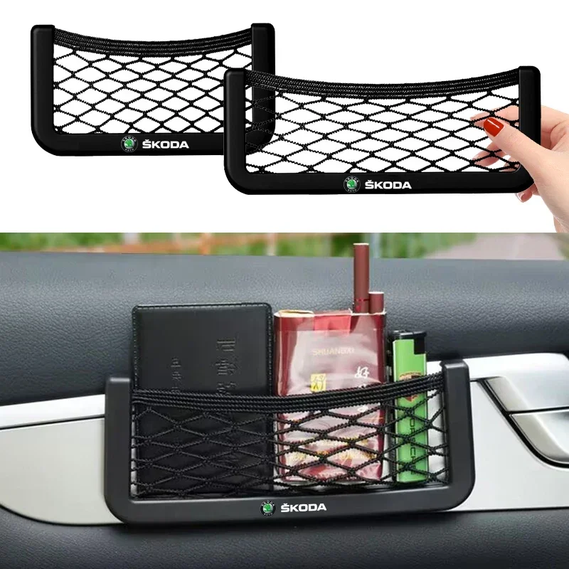 

Car Seat Storage Bag Auto Phone Paste Net Pocket For Skoda Octavia MK2 MK1 2 3 A5 A7 A8 Fabia Karoq Superb Rapid Kamiq Scala