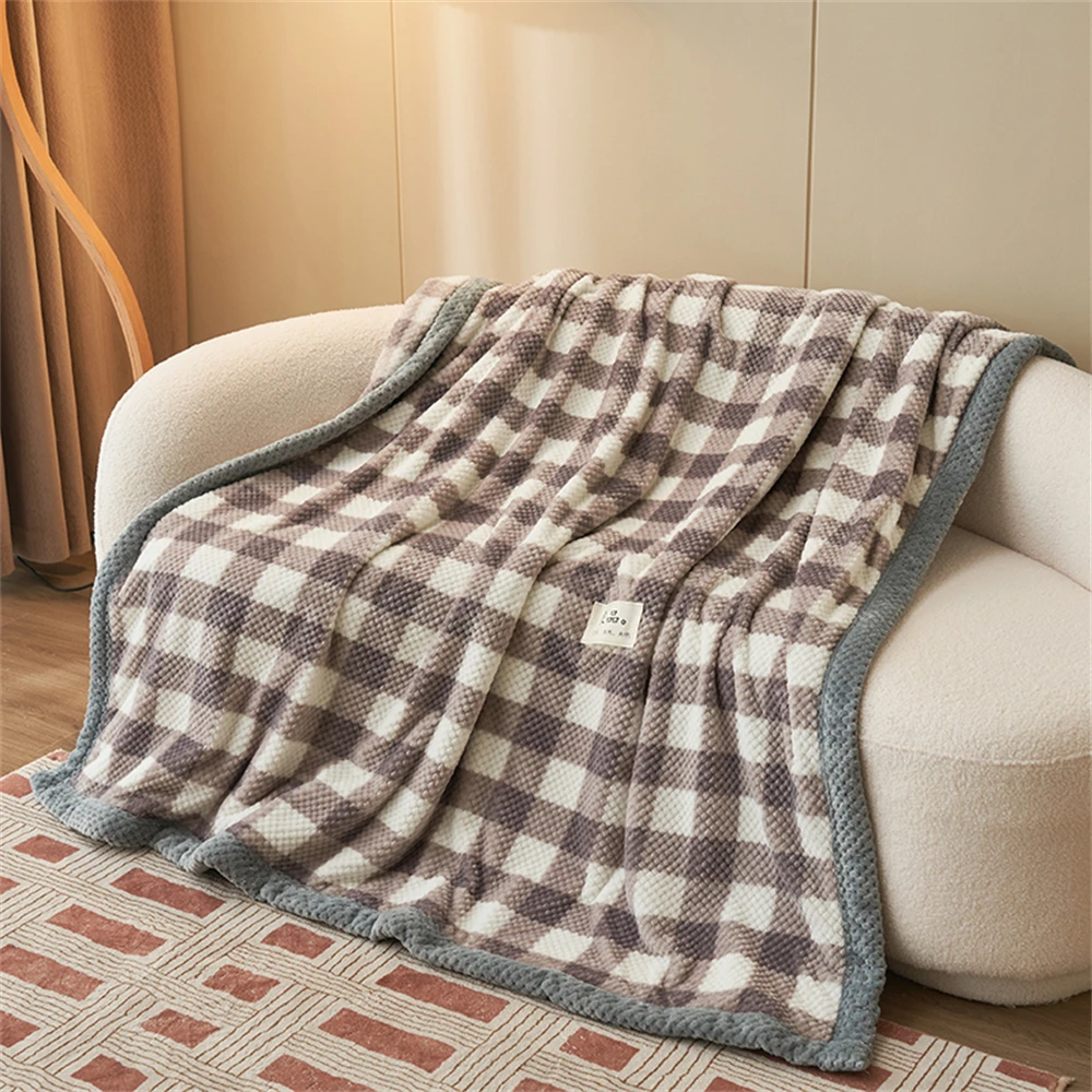 Knitted Blanket Warm Blankets for Bed Comfortable Coral Velvet Throw Blanket Skin-Friendly Shawl Office Nap Bedspread for Home