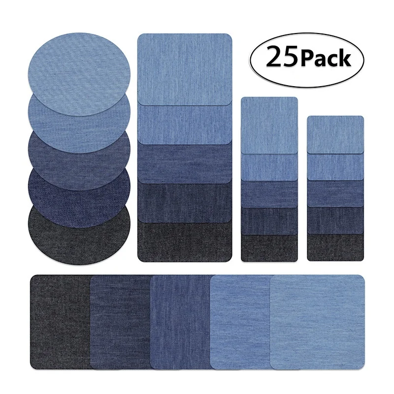 Denim Patches DIY Iron On Denim Elbow Patches Repair Pants For Jean Clothing Pants Badges Apparel Sewing Fabric NEW