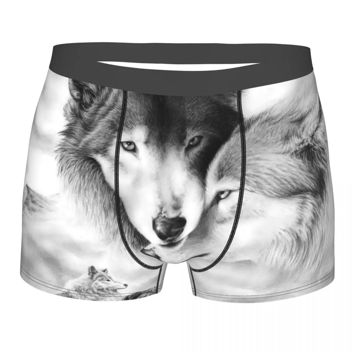 

Animal - Wolf Underpants Breathbale Panties Male Underwear Print Shorts Boxer Briefs