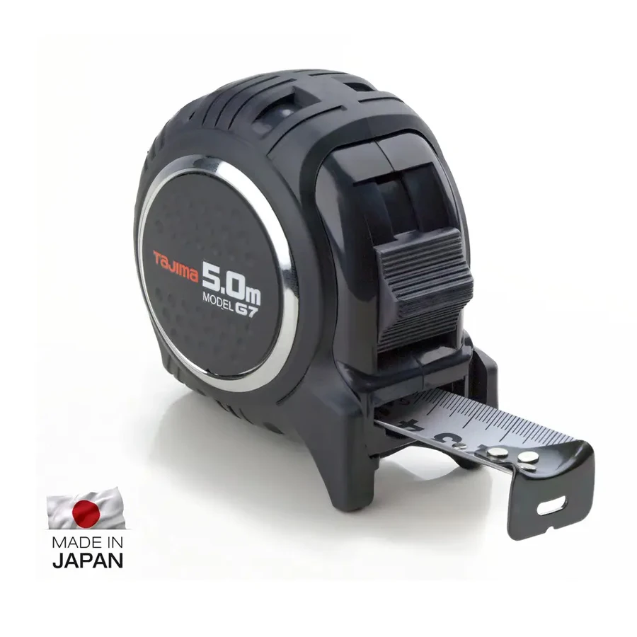 TaJIma Construction Tape Measure 5m x 19/25mm with mm Graduation,Retractable,Self-Locking for Designer, Decorator