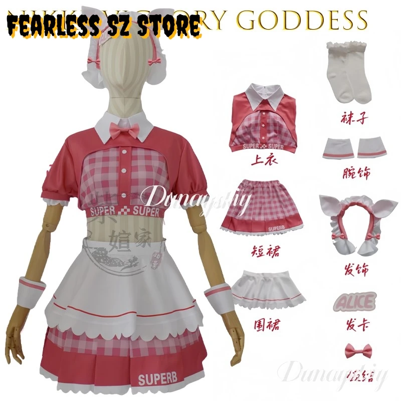 

ANIKKE Victory Goddess Crepe Collaboration Alice Naja Tia Maid Косплей 코스프레 Аниме Персонаж Наряд Хэллоуин Ролевая игра Kawaii