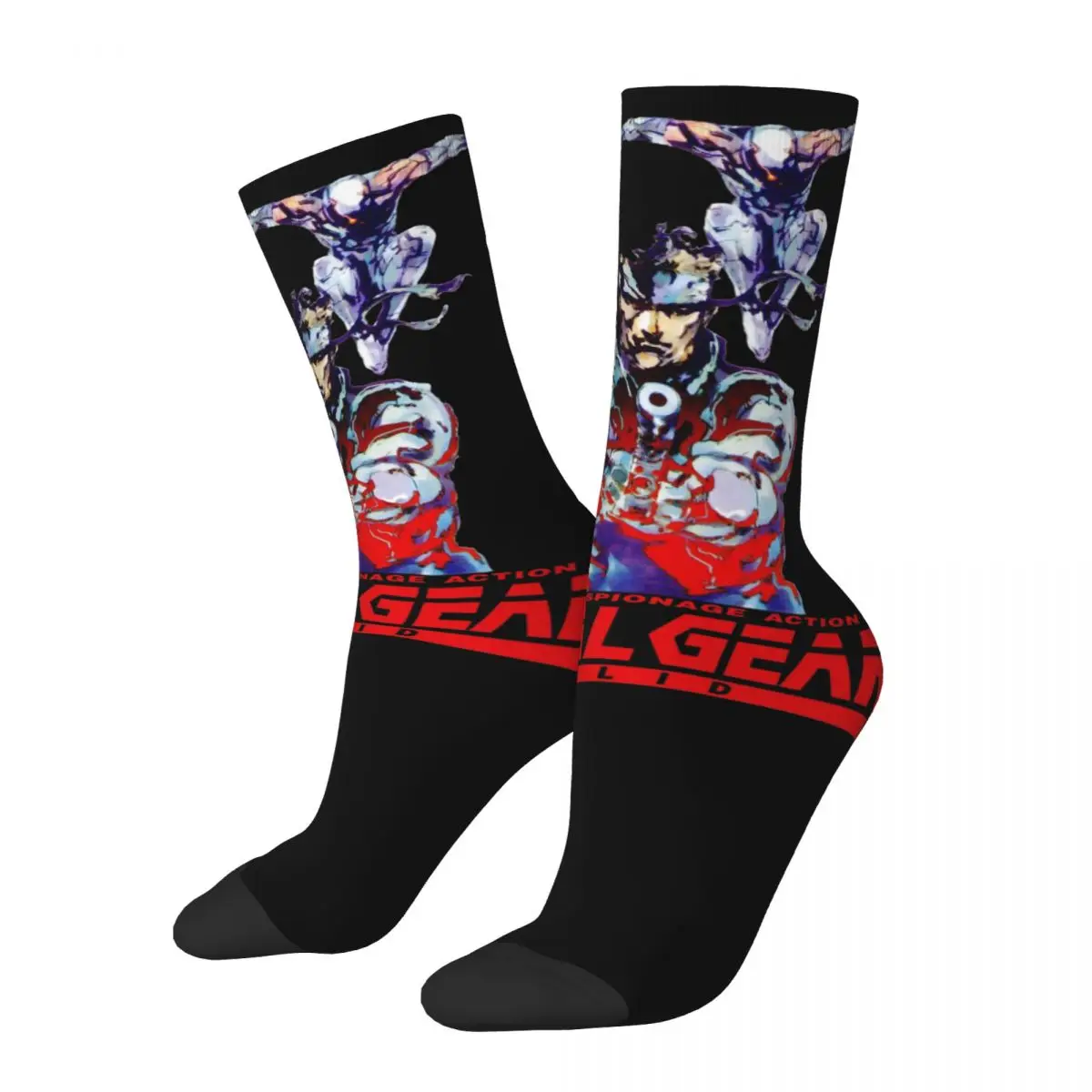 MGS1 Solid Snake Game cosy Unisex Socks,Hip Hop Happy 3D printing Socks,Street Style Crazy Sock