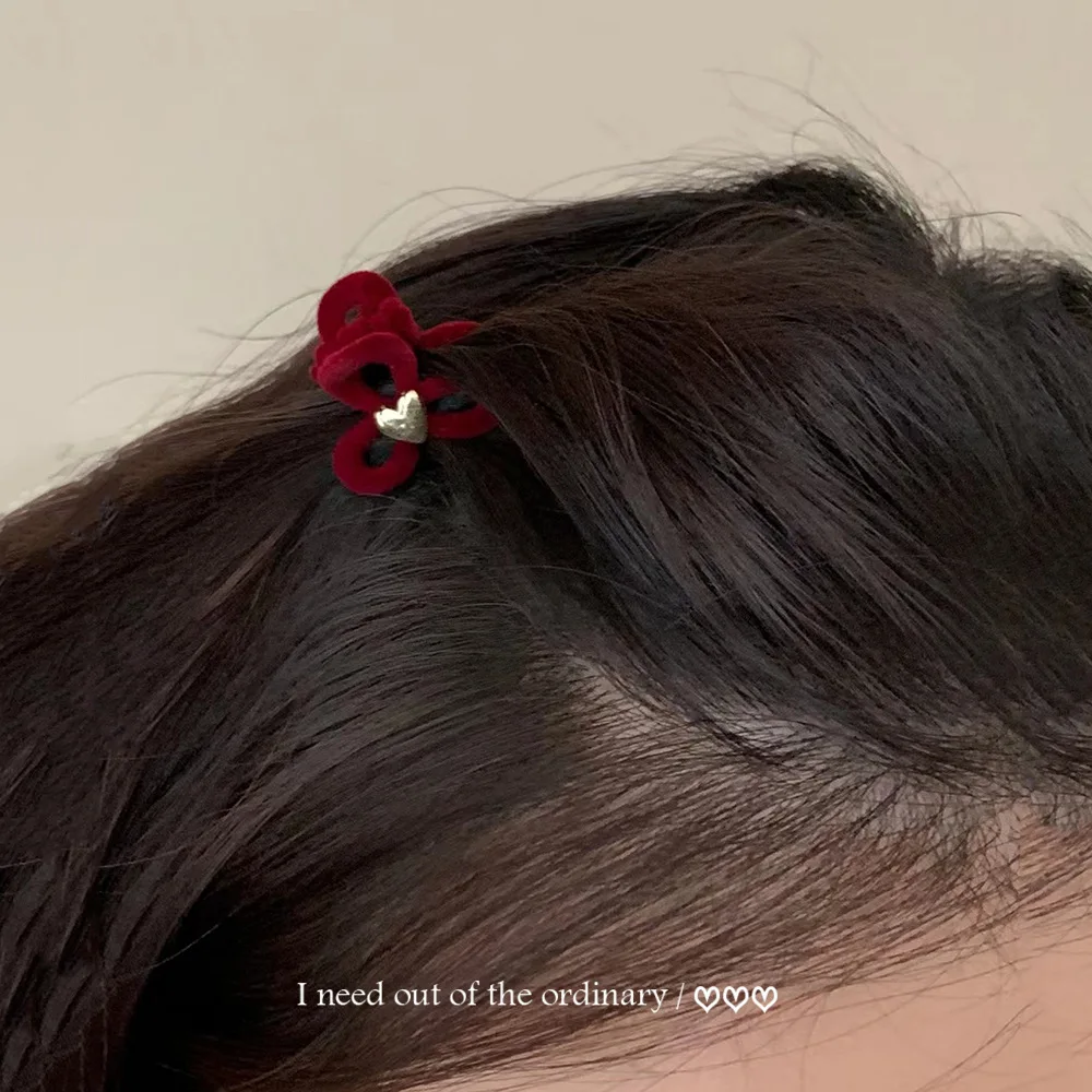 

Flocking Bow Mini Jaw Clip - Adorable Hair Accessory for Bangs