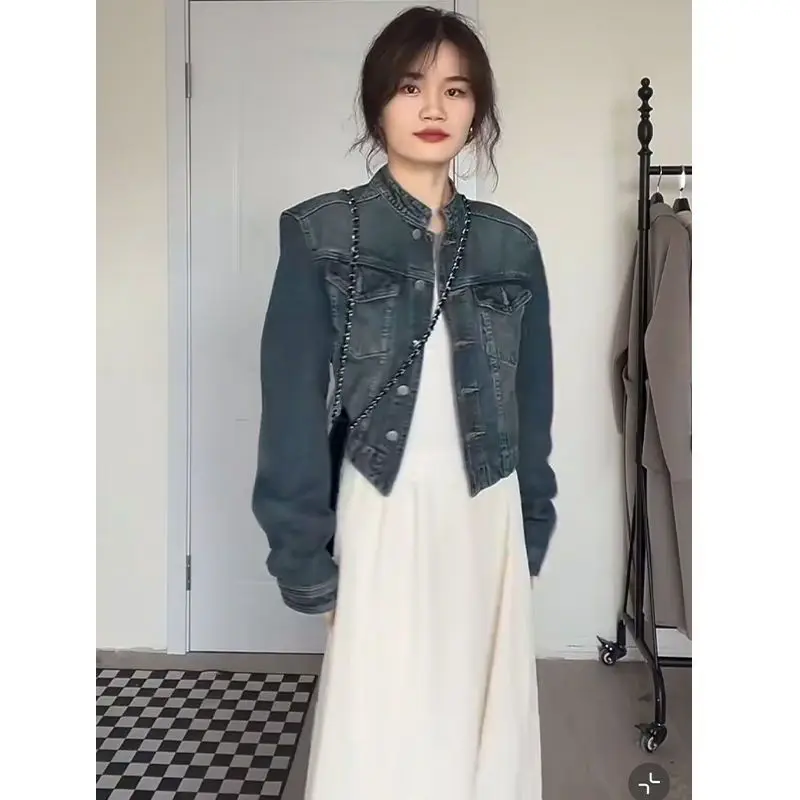 

Женские осенние куртки 2025, зимнее пальто, женское короткое стеганое женское милое чистое простое пальто с длинным рукавом, базовый стиль, передний карман, пуговица