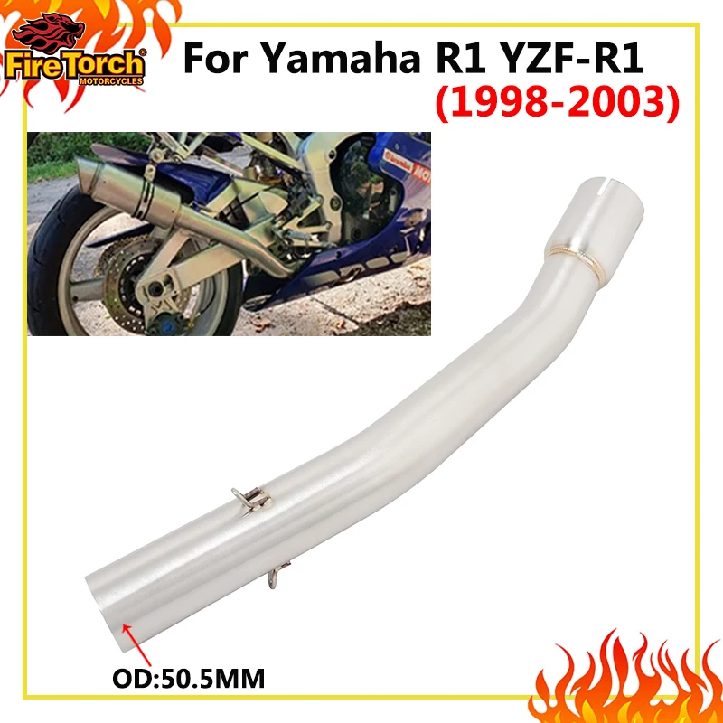 For YAMAHA YZF R6 YZF-R6 1998 1999 2000 2001 2002 2003 2004 2005 Motorcycle Exhaust Escape Modified Mid link pipe Moto Muffler