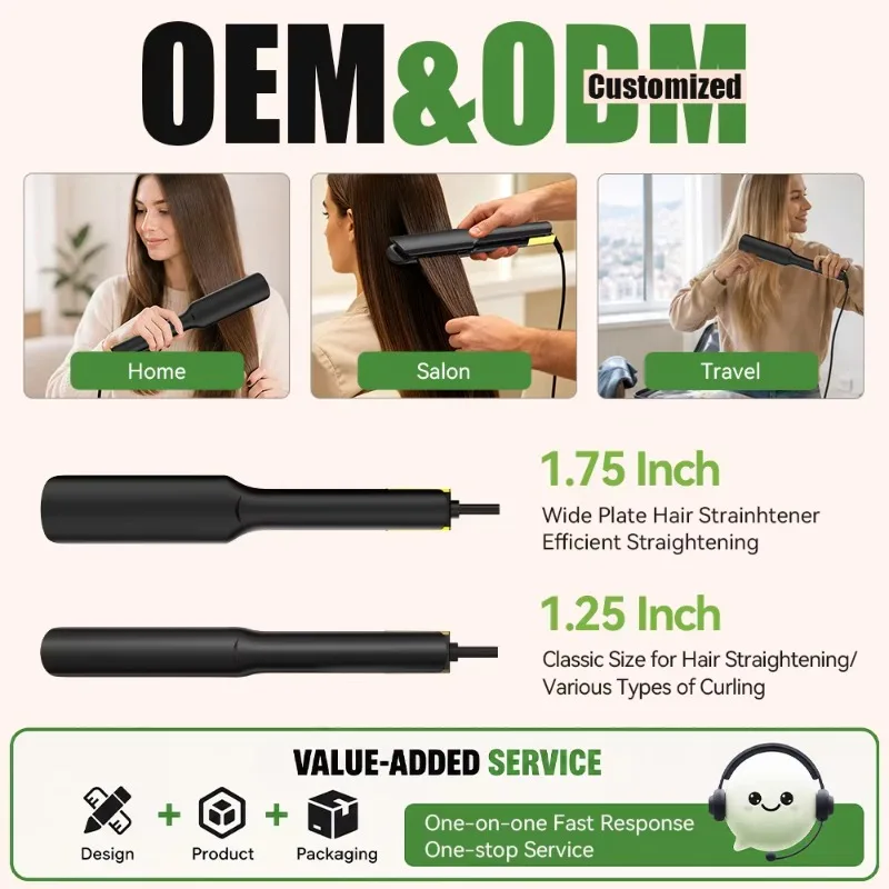 Electric 480°F Professional Titanium 2‑in‑1 Flat Iron Hair Straightener for Salon Keratin Treatment Styling view 3