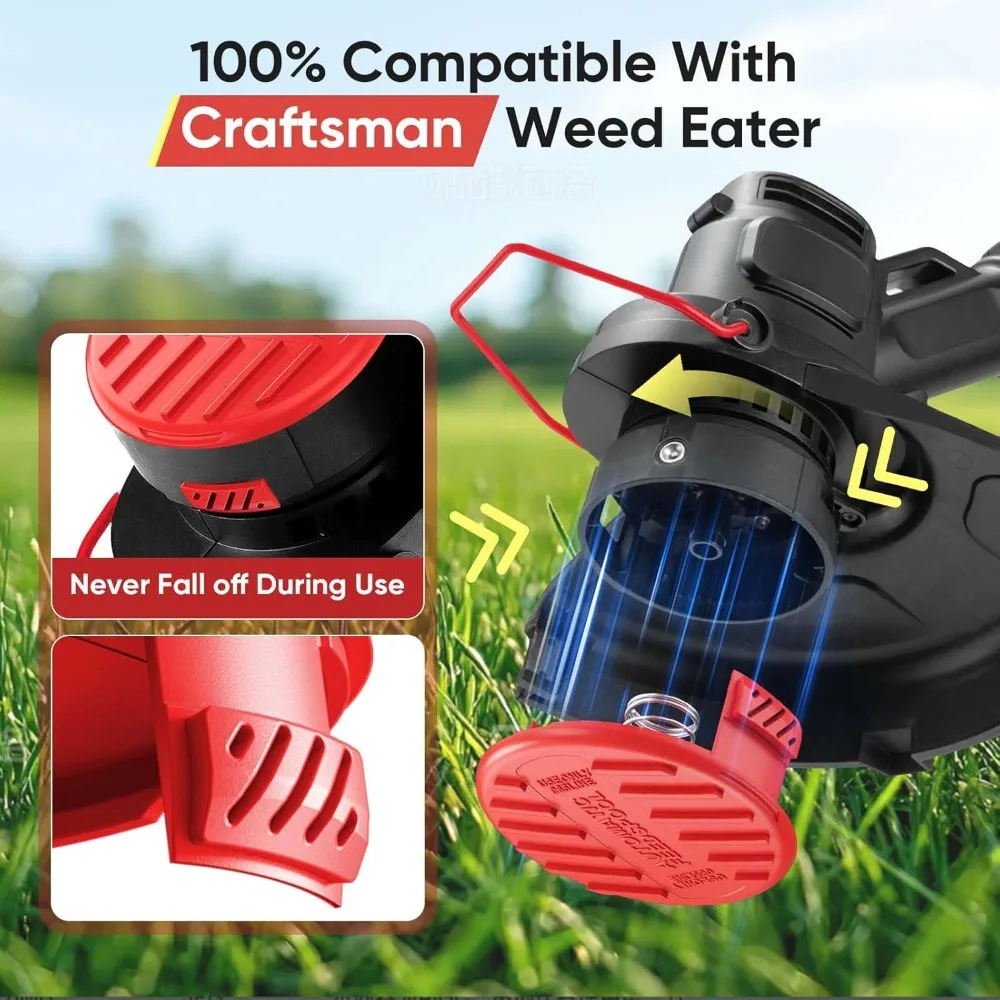 String Trimmer Replacement Spool Cap - Compatible with Craftsman and Weed Wacker Trimmer Line Parts