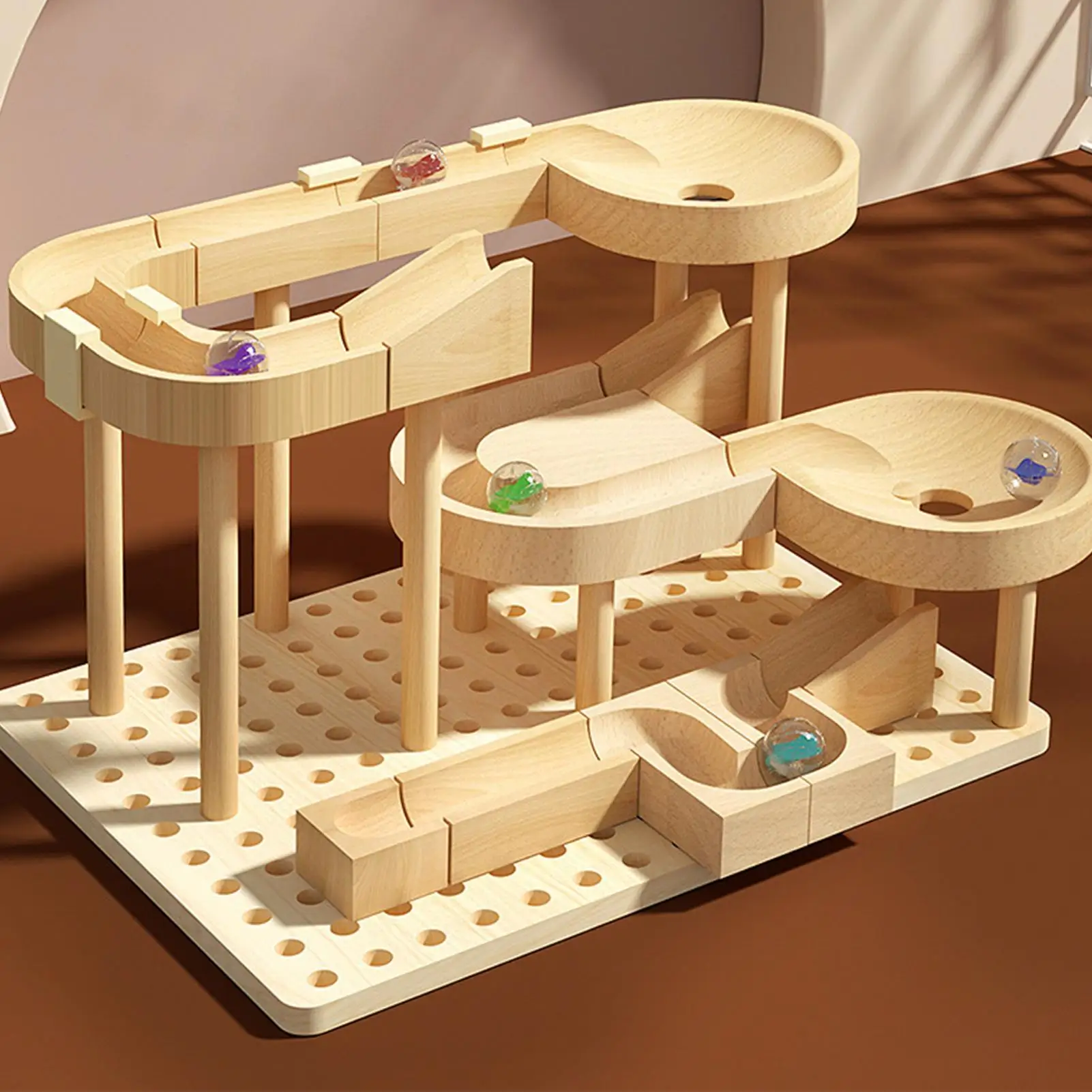 Marble Toys Wooden STEM Games Learning Marble Maze Game Race Track STEM Toys For Boys Girls Kids Classroom Home School