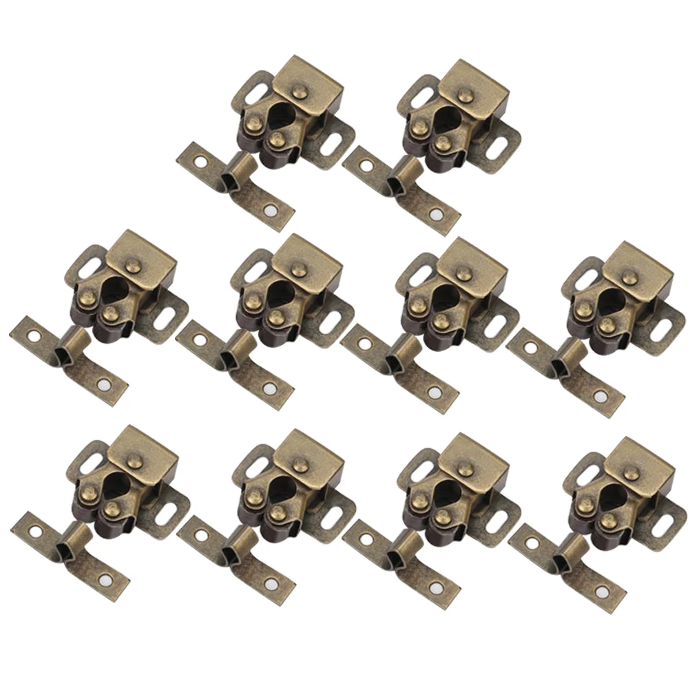 

10 PCS Cabinet Door Bead Switch Buckle Lock Two Wheels Steel Spring Ball Locker