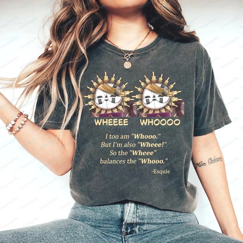 Esquie Clair Obscur Expedition 33 Camiseta de algodón unisex, camiseta con estampado de juego Wheee Whooo, camiseta con cuello redondo, regalo para jugadores, Ropa Mujer