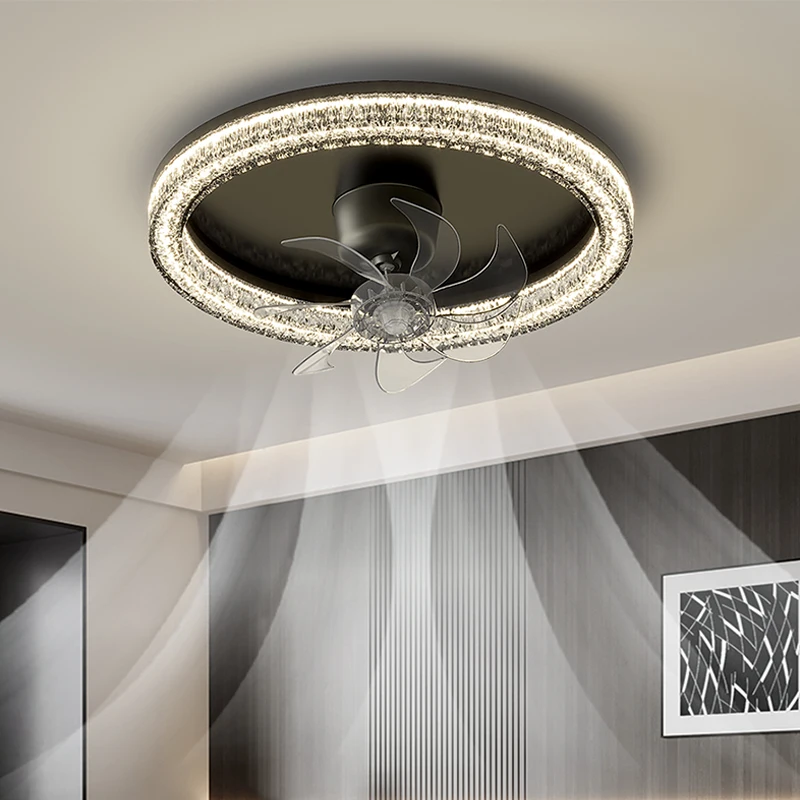 Modern ceiling lamps bedroom folding Ceiling fan ceiling fan with led light and control ceiling lamp for living room lighting