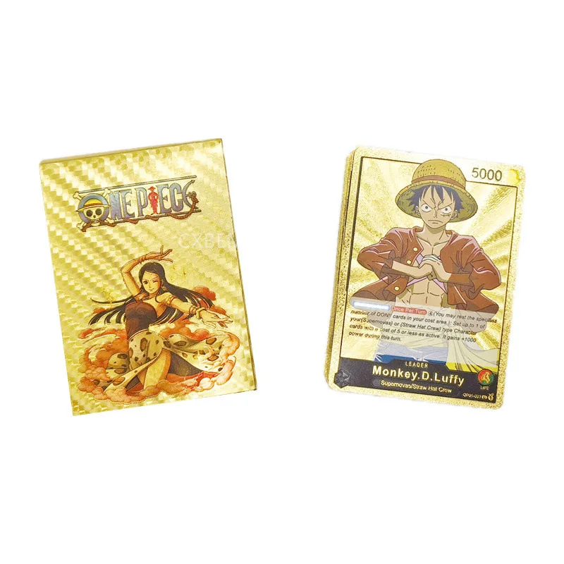 

One Piece Cards Metal Gold Lufei Chopper English Card Charizard Sauron Collection Battle Child Christman Gift