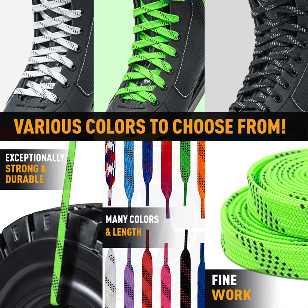 UICE Ice Hockey Skate Laces 84-120in Hockey Accessories Dual Layer Braid Hockey Shoelaces Ice Hockey Equipment