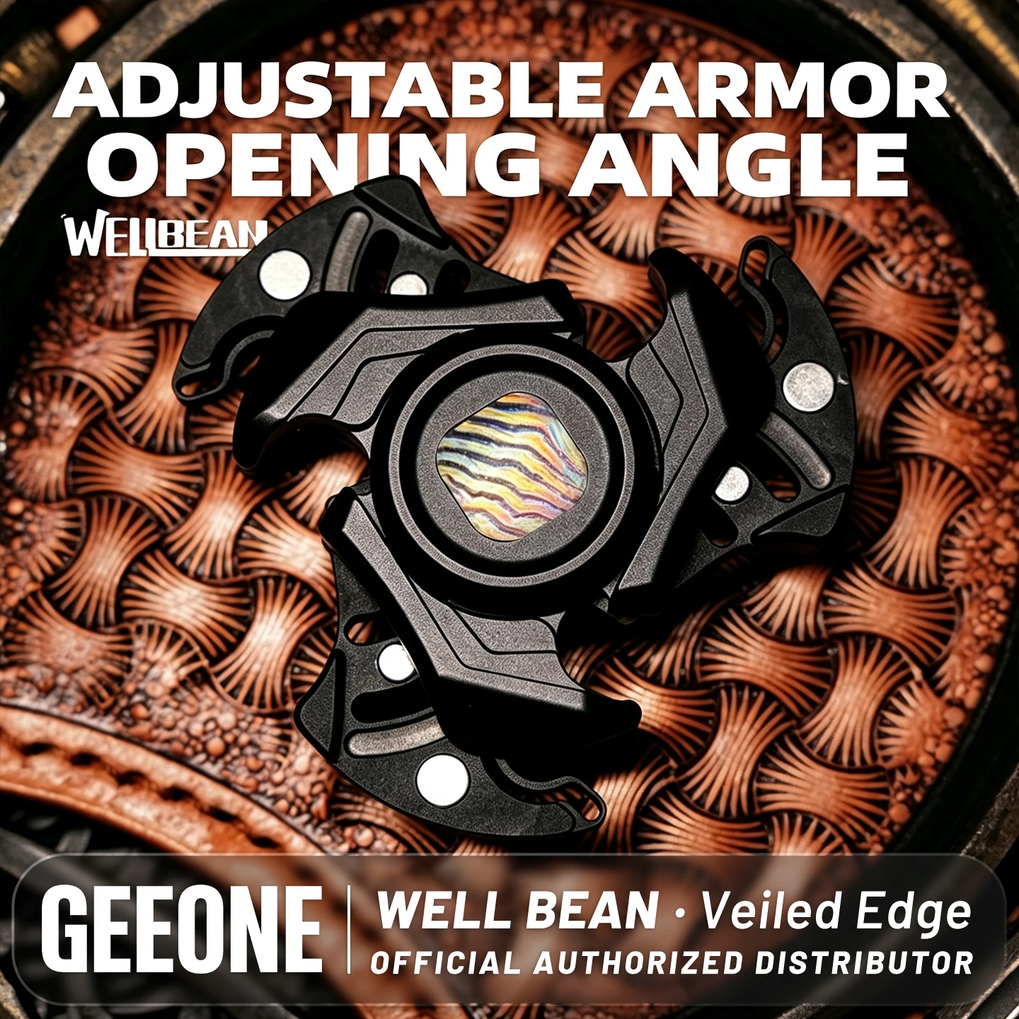WELIBEAN Hidden Blade Tuning Fork Side-Open Armor Fidget Spinner EDC Stress Relief Toy Gift For Men