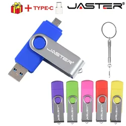 Unidad flash USB 128GB Memory Stick de metal plateado 64GB TYPE-C 3 en 1 Pen Drive 32GB logotipo personalizado gratuito teléfono inteligente USB Stick 16GB