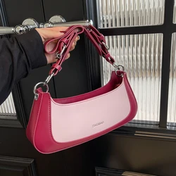 Fashion Underarm Baguet Bag 2024 New Designer Single Shoulder Purse Handbag High Quality Pu Leather Armpit Crossbody Bag Sac