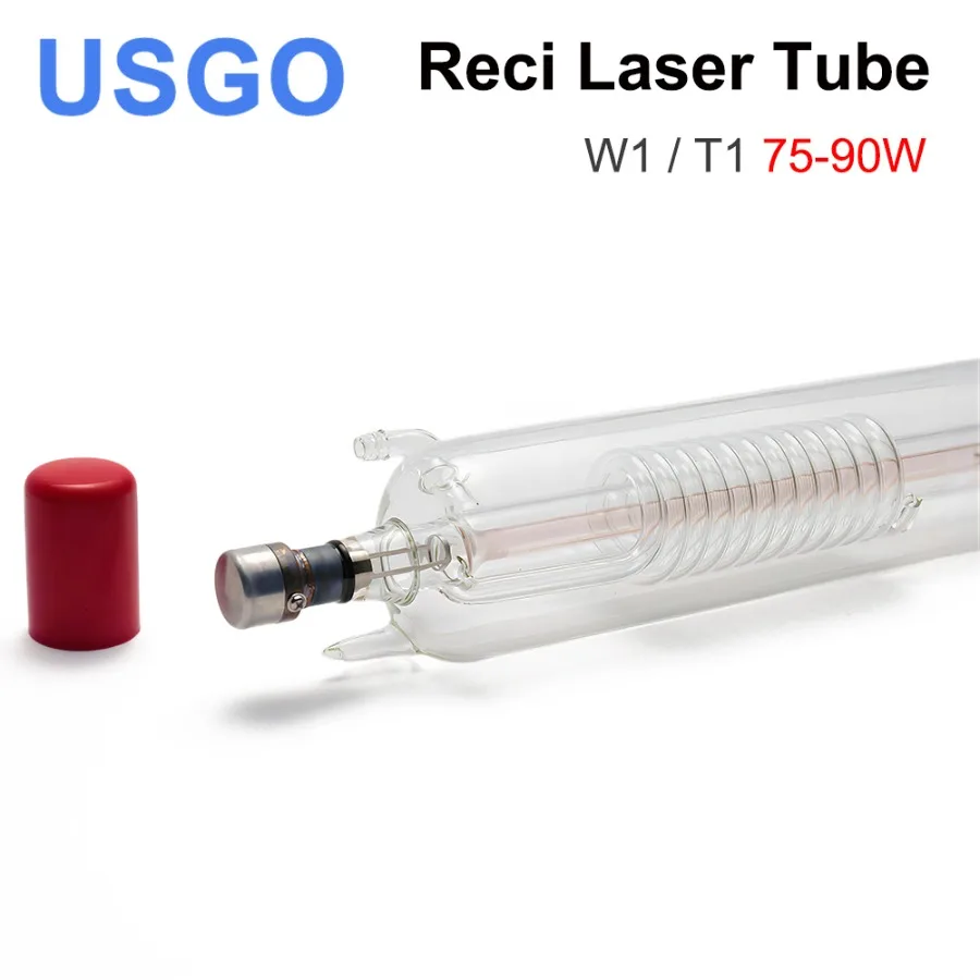 

USGO Reci W1/T1 75W-90W CO2 Laser Tube Diameter W1 80mm/ T1 65mm for Co2 Laser Engraving and Cutting Machine S1 Z1