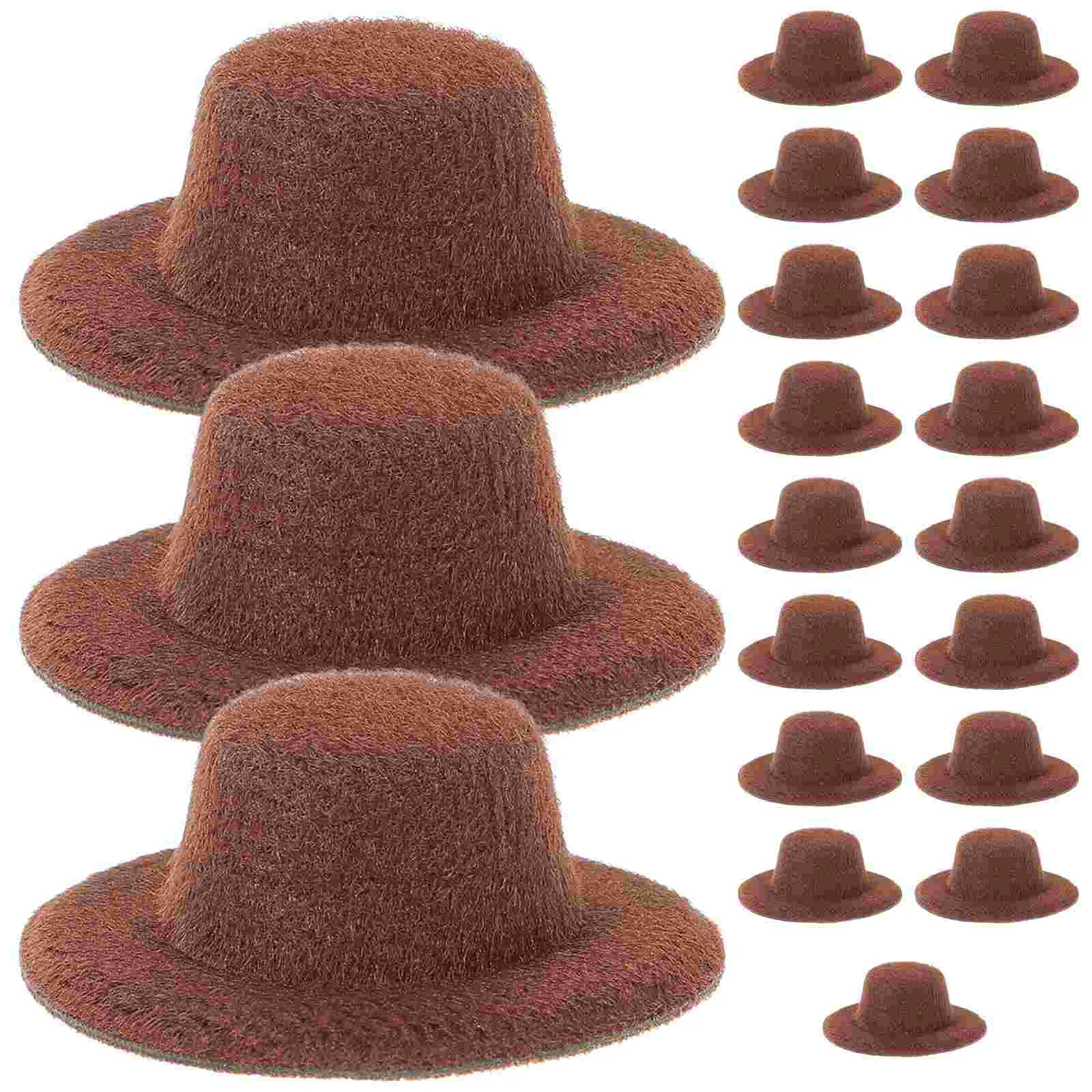 20 Pcs Mini Hat Men Hats Tiny Jazz Miniature Decoration for Party Dollhouse Accessories Crafts Cloth Model Little Man