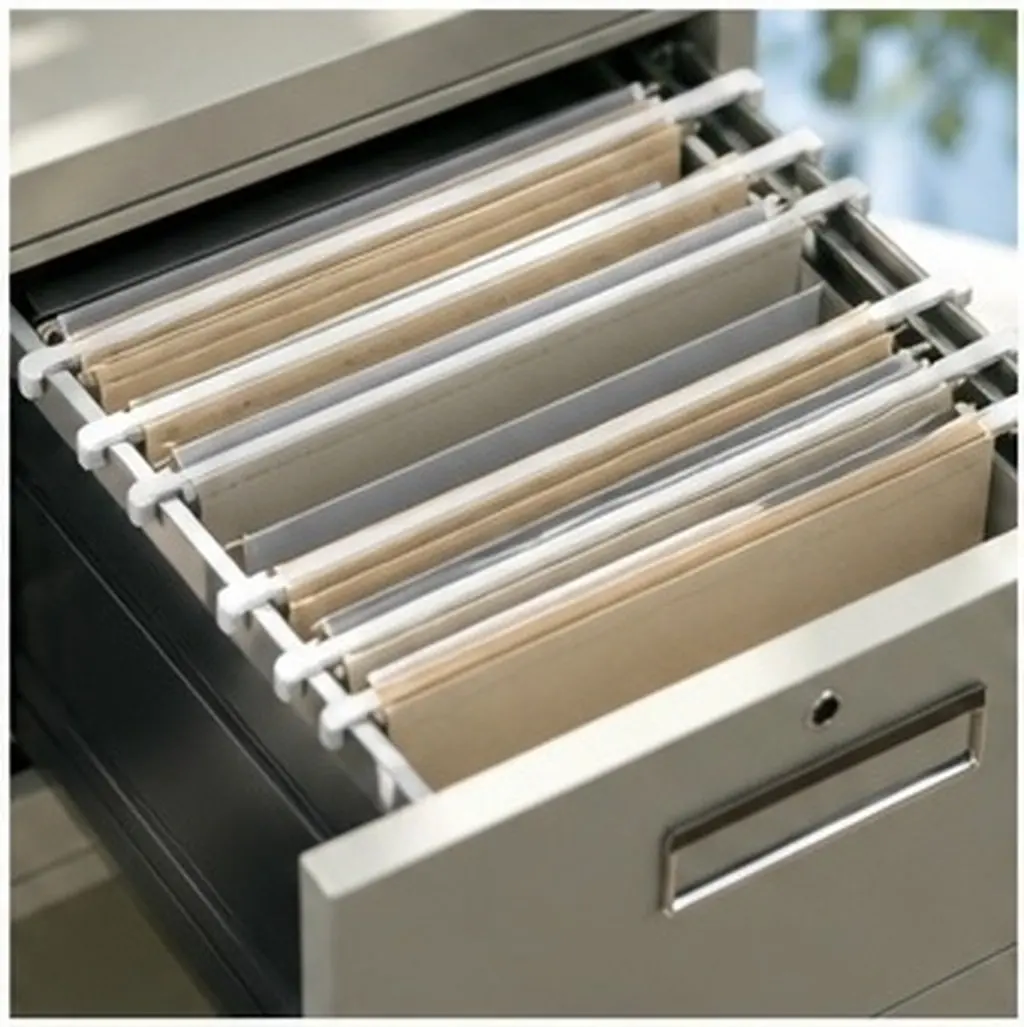 10Pcs Office File Hanging Bars Adjustable Metal Folder Frame Organizer Sticks Document Divider Rail for File Cabinet