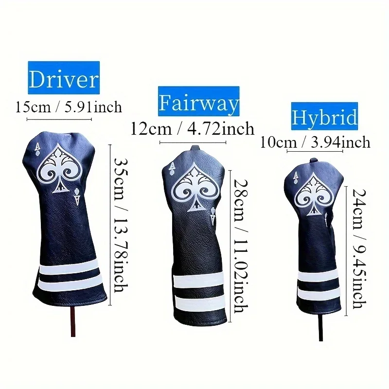 1pc/4pcs, Golf Club Headcovers For Driver Fairway Hybrid, Wood Head Covers, Iron Clubs Headcovers