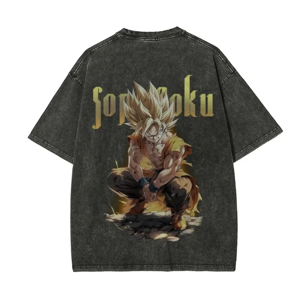 

Dragon Ball Goku Printed Short Sleeve T-Shirt Casual Summer Wear Men's Street Clothing Men's T-Shirt Washed and Old Comfortable
