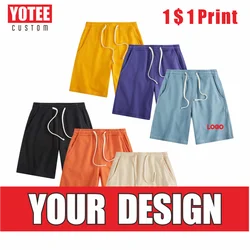 YOTEE autunno e inverno Casual pantaloncini in cotone a 6 colori pantaloncini da uomo pantaloni da spiaggia Logo personalizzato comodi pantaloncini da famiglia da uomo 380g