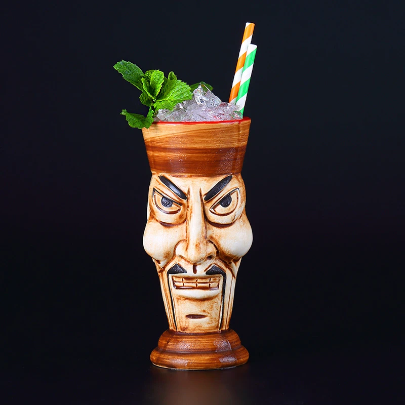 470ml Hawaii Tiki Mugs Cocktail Cup Beer Beverage Mug Wine Mug Ceramic Easter Islander Tiki Mug Bar Tool Barware