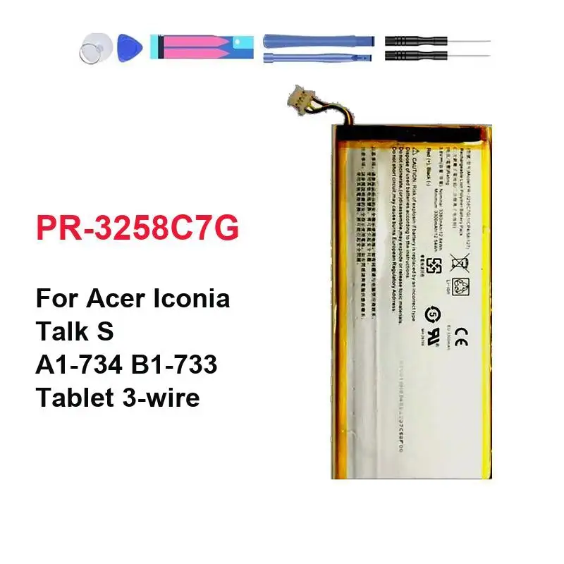 Strong Compatibility PR-3258C7G 3380mAh For Acer Iconia Talk S A1-734 B1-733 Tablet 3-Wire High Performance Tablet Battery