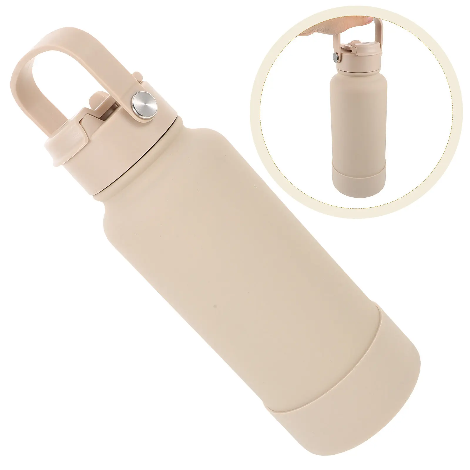 

Большая термос-бутылка для воды из нержавеющей стали с резиновым покрытием, вакуумная, герметичная, портативная, для путешествий, кофейная кружка