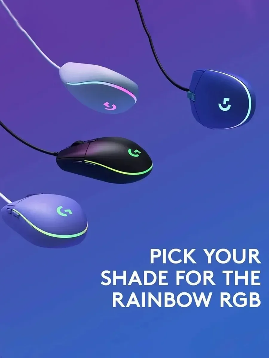 Logitech G102 LIGHTSYNC RGB Gaming Mouse Wired 8000 DPI 6 Programmable Buttons for PC Laptop